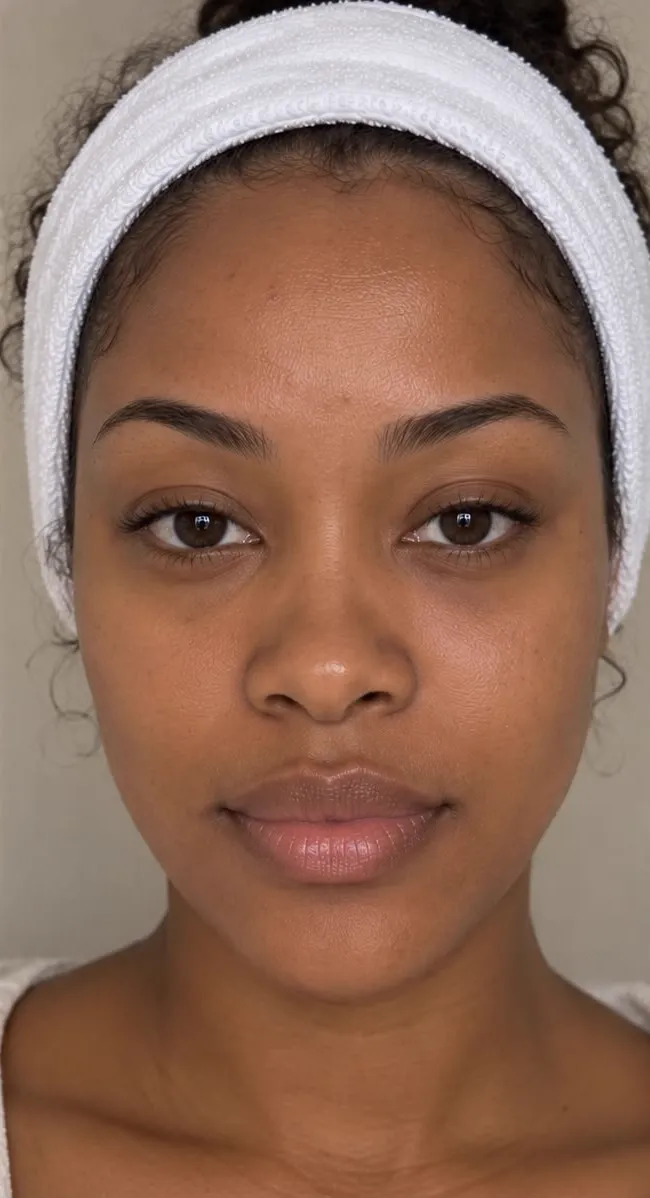 Microneedling à Carouge (Genève) : texture de la peau et marques d’acné, visage de face, après